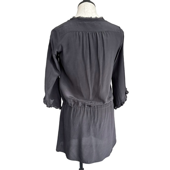 Rebecca Taylor 100% Silk Mini Dress Ruffle Front Tied Waist Tunic Size 0 XS - Picture 5 of 16